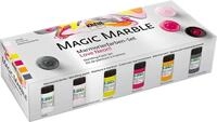 KREUL 73614 - Magic Marble Marmorierfarbe, Love Neon Set, 6 x 20 ml Farbe in wei&szlig;,