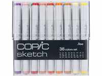 COPIC Sketch Marker Set mit 36 Farben, professionelle Pinselmarker, im praktischen