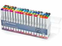 COPIC Classic Marker Set A mit 72 Farben, professionelle Layoutmarker, im praktischen