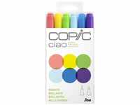 COPIC Ciao Marker Set "Brights" mit 6 Farben, Allround Layoutmarker, im praktischen