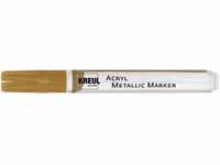 KREUL 46261 - Acryl Metallic Marker Medium, mit Rundspitze ca. 2 - 4 mm, gold,