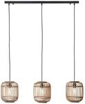 BRILLIANT Lampe Woodrow Pendelleuchte 3flg hellbraun | 3x A60, E27, geeignet f&uuml;r