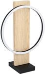 EGLO LED Tischlampe Boyal, 1 flammige Tischleuchte aus Holz, Metall, Kunststoff,