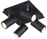 Trio Leuchten Deckenleuchte Marley 802430432, Metall Schwarz matt, Rondel 4-flammig,