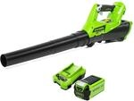 Greenworks G40ABK2 Axial Laubbl&auml;ser mit Tempomat, 177 km/h, 11,05 m&sup3;/min, 40V 2Ah