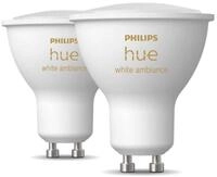 Philips Hue White Ambiance GU10 LED Spots 2er Pack (350 lm), dimmbare LED...