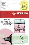 STABILO - Textmarker - BOSS MINI Pastellove | 3er Pack, zartes T&uuml;rkis, rosiges