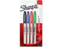 SHARPIE Permanent Marker | Marker Stifte mit feiner Spitze | gemischte Farben | 4