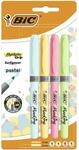 BIC Pastell Textmarker, Highlighter in 4 verschiedenen Pastellfarben, Strichst&auml;rke: