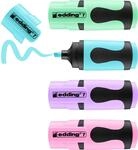 edding 7 Mini Textmarker Set - Pastell-Farben - 4 highlighter pens - Keilspitze 1-3