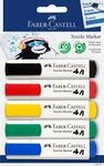 Faber-Castell 159520 - Textilmarker 5er, in Standardfarben