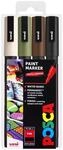 POSCA PC-3M Art Paint Markers &ndash; 4er-Set &ndash; im Plastiketui (Camo Tones)