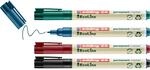 edding 25 Ecoline Permanentmarker Set - bunte Farben - 4 Stifte - Rund-Spitze 1 mm -