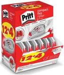 Pritt Korrekturroller Compact Flex, 12 + 4 Roller im Display, flexible Spitze, Push &