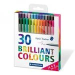 STAEDTLER 334 C30P Fineliner triplus (dreikant, Set mit 30 brillanten Farben, hohe