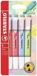 STABILO - Textmarker - swing cool Pastel | 4er Pack, Korallrot, Kirschbl&uuml;tenrosa,