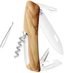 SWIZA 690327 Taschenmesser D03, Stahl 440, Klingensperre, Olivenholz-Griffschalen, 11