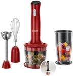 Russell Hobbs Stabmixer [3-in-1: P&uuml;rierstab/Zerkleinerer, Mixer- &