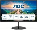 AOC Q24V4EA - 24 Zoll QHD Monitor, AdaptiveSync (2560x1440, 75 Hz, HDMI, DisplayPort)