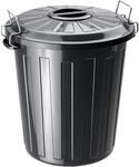 RothoPro Basic M&uuml;lleimer 25l mit Deckel, Kunststoff (PP) BPA-frei, schwarz, 25l