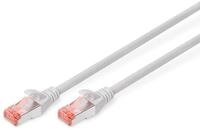 DIGITUS LAN Kabel Cat 6 &ndash; 0,25 m &ndash; S/FTP Geschirmt &ndash; Grau | 1 Gbit/s &ndash; PoE++