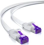 deleyCON 3,0m Flaches Cat7 Netzwerkkabel RJ45 10 Gbit/s LAN - Wei&szlig;