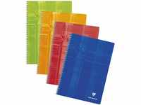 Clairefontaine 68142C Spiralbuch, A4, kariert, 1-er Pack, 50 Blatt, farbig sortiert