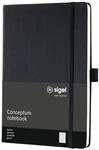 SIGEL CO121 Premium Notizbuch A5 kariert schwarz, Hardcover, 194 nummerierte Seiten,