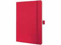 SIGEL CO325 Premium Notizbuch liniert, A5, Softcover, rot, aus nachhaltigem Papier -