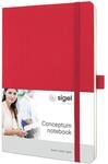SIGEL CO325 Premium Notizbuch A5 liniert rot, Softcover, 194 nummerierte Seiten,