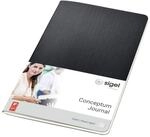 SIGEL CO863 Notizheft A5 liniert schwarz, 64 Seiten, aus nachhaltigem Papier,