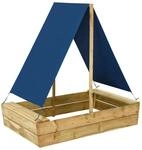vidaXL Kiefernholz Impr&auml;gniert Sandkasten mit Dach Sandbox Sandkiste Spielhaus