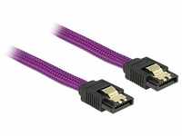 DeLock Kabel SATA 6GB/S 50cm violett GE/Metall Premium
