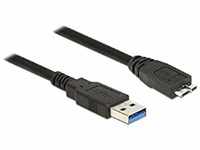DeLock Kabel USB 3.0 Typ-A Stecker > USB 3.0 Typ Micro-B Stecker 0, 5 m Schwarz