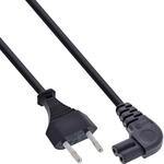 InLine 16654G Netzkabel, Netzstecker auf Euro 8 C7 Stecker, gewinkelt, 2m