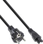 InLine 16656X Netzkabel f&uuml;r Notebook, 3pol Kupplung, schwarz, 1,8m