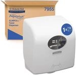 Aquarius Slimroll Papierhandt&uuml;cher Rollenspender 7955, wei&szlig;es Papiertuchspender mit