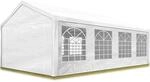 TOOLPORT Partyzelt Pavillon 4x8 m in wei&szlig; PE Plane 350 N Wasserdicht UV Schutz