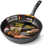 STONELINE Schmorpfanne 28 cm hoher Rand, Aluguss, Schmorpfanne beschichtet mit echten