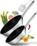 R&Ouml;SLE Moments Pfannenset 2-tlg 20/28 cm &ndash; Hochwertige Bratpfanne Edelstahl