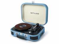 Muse MT-201 Retro Plattenspieler mit Bluetooth, eingebaute Stereo Lautsprecher und