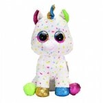 TY 36891 Harmonie, Einhorn Bunt 42cm, mit Glitzeraugen, Beanie Boo's