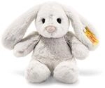 Steiff Hoppie Hase 18 cm hellgrau, Pl&uuml;schtier Hase mit Schlappohren, Soft Cuddly