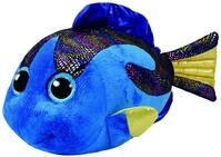 TY 37244 Beanie Boo's Aqua Fisch mit Glitzeraugen, 42 cm, blau