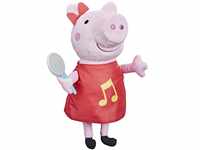 Peppa Pig Grunz-mit-Mir-Peppa, Singende Plüschpuppe mit rotem Kleid und Schleife,