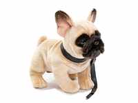 Uni-Toys - Französische Bulldogge (beige), mit Leine - 27 cm (Länge) -