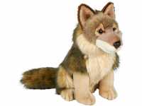Uni-Toys - Wolf, sitzend - 25 cm (Höhe) - Plüsch-Wolf, Lupus - Plüschtier,