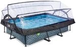 EXIT Toys Stone Pool mit Multifunktionale Abdeckung - 300x200x65cm - Rechteckiger,