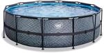 EXIT Toys Stone Pool - &oslash;450x122cm - Gro&szlig;er, Runder Rahmenpool mit
