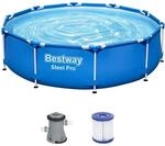 Bestway Steel Pro Frame Pool-Set mit Filterpumpe &Oslash; 305 x 76 cm, blau, rund